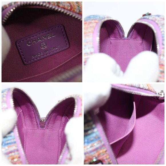 CHANEL Chain Shoulder Bag Tweed Rainbow CC - Picture 15 of 16